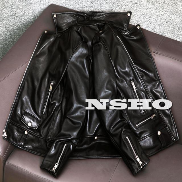 高級 スタンダード 羊革ダブルライダース ラムジャケット メンズ 革ジャン ライダース ジャケット 高級 スタンダード 羊革ダブルライダース ラムジャケット メンズ 革