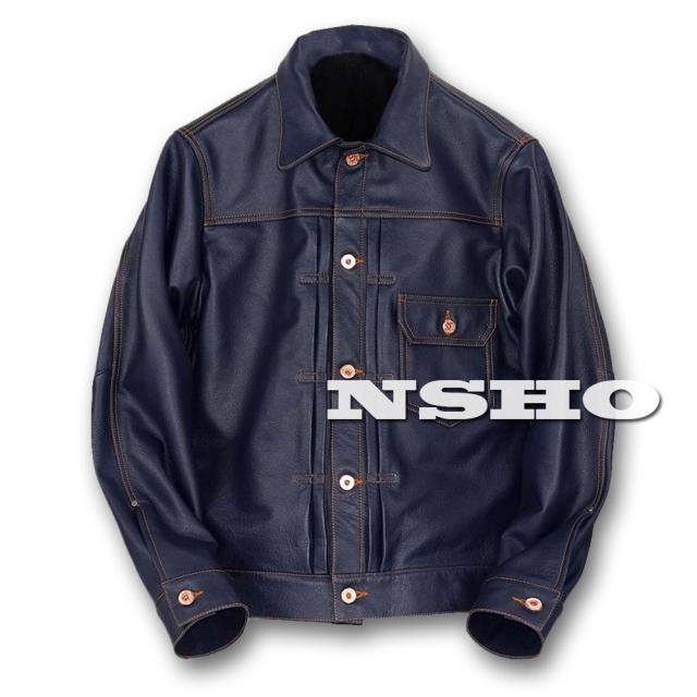 新品 最高峰 牛革 インディゴ カウハイド ファーストタイプ Gジャン メンズ ライダース レザージャケット UNION MADE 506 Type