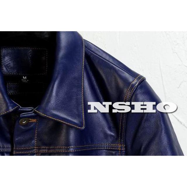 新品 牛革 インディゴ カウハイド セカンドタイプ Gジャン ライダース