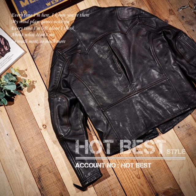 新作 レア 1.2mm 茶芯ホースハイド ヴィンテージ加工  50s パテッド シングルライダース レザージャケット  PADDED タンニンなめし 馬革