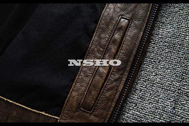 上質 カウハイド レア メンズ 革ジャン ヴィンテージ サファリ