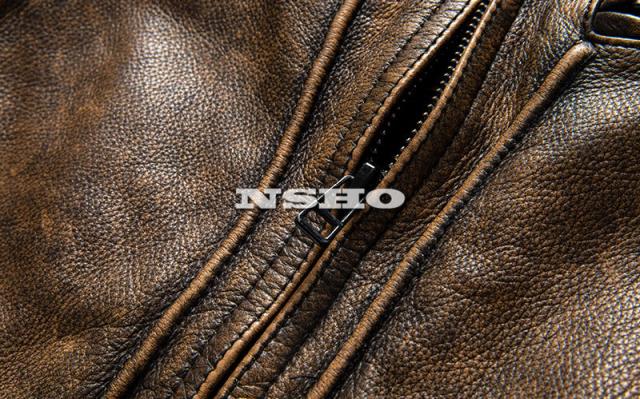 上質 カウハイド レア メンズ 革ジャン ヴィンテージ サファリ