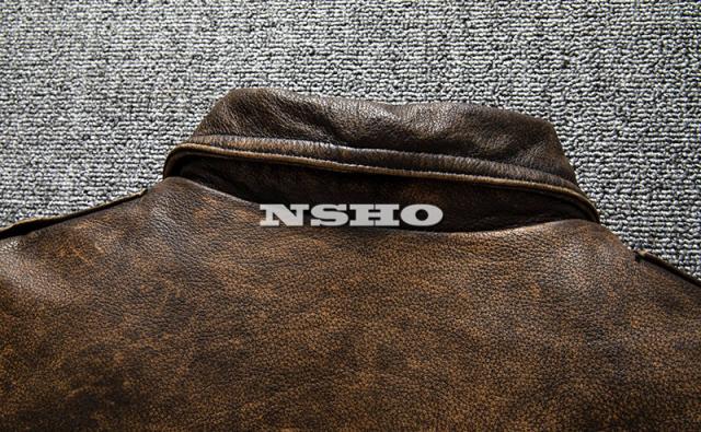 上質 カウハイド レア メンズ 革ジャン ヴィンテージ サファリ