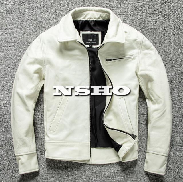 上質  革ジャン カウハイド  メンズ  レア色 スタンダードスタイル   レザージャケット イタリアンレザー  牛革の通販は