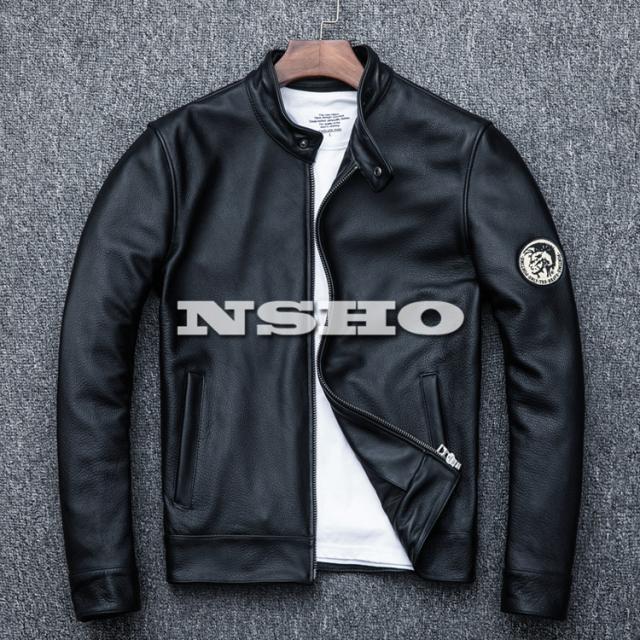 上質  革ジャン カウハイド メンズ ミニマムスタイル シングル  ライダース レザージャケット イタリアンレザー 牛革