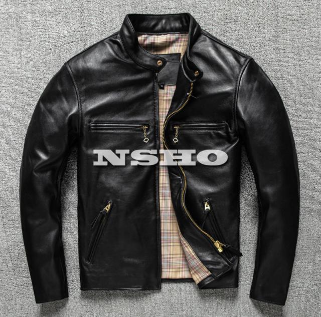 上質革ジャン　メンズ　イタリアンレザー　シープスキン　羊革　アウトロースタイル  シングルライダース の通販は