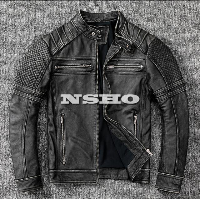 上質　メンズ　レザー　ジャケット　カウハイド　牛革　スタンダードスタイル   ヴィンテージ加工