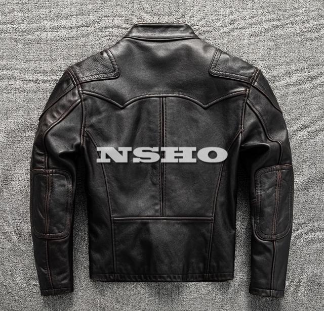 上質 メンズ レザー ジャケット ホースハイド 復刻 50年代 パテッド