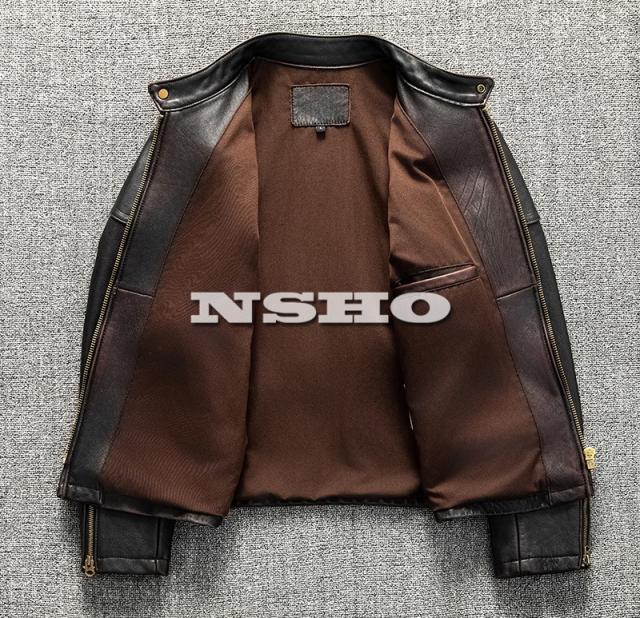 上質 メンズ レザー ジャケット ホースハイド 復刻 50年代 パテッド