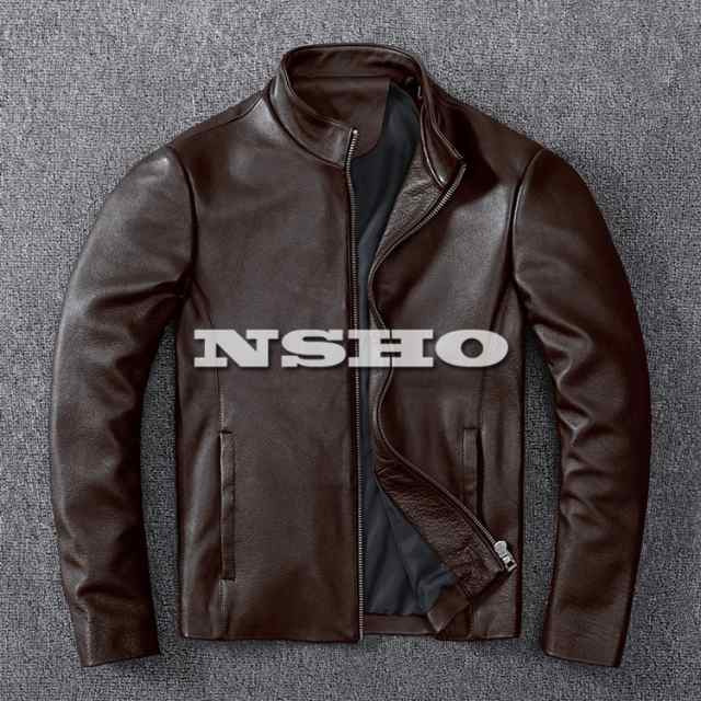 上質 メンズ レザー ジャケット カウハイド 牛革 ミニマム