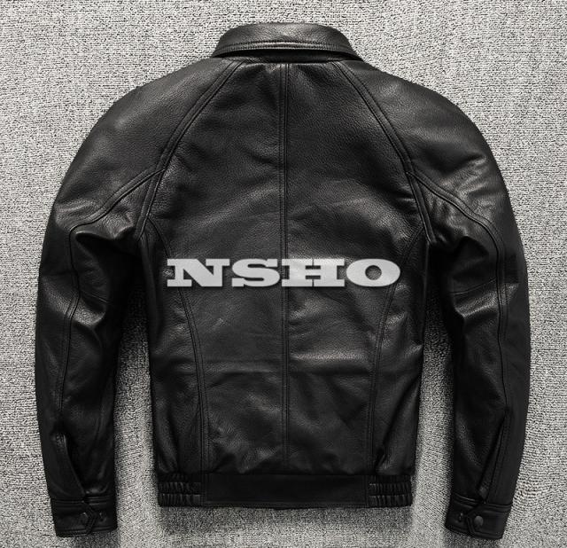 上質 メンズ レザー ジャケット ゴートスキン 山羊革 復刻40年代