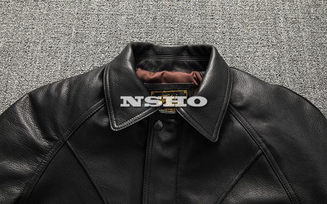 上質 メンズ レザー ジャケット ゴートスキン 山羊革 復刻40年代