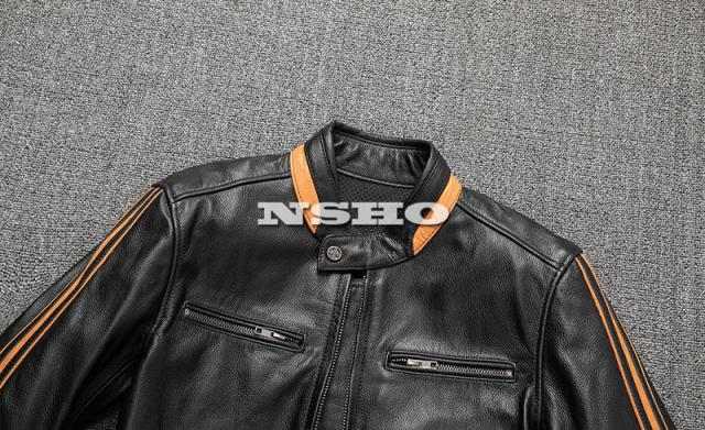 上質革ジャン メンズ カウハイド 牛革 アウトロースタイル シングル