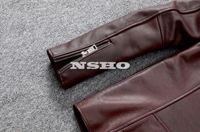 上質革ジャン メンズ　カウハイド　牛革　 1.5mm  UKスタイル ダブルライダース レザージャケット  ロンジャン