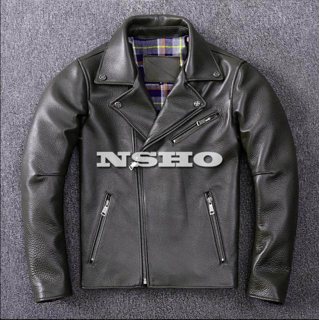 上質革ジャン メンズ　カウハイド　牛革　 1.5mm  UKスタイル ダブルライダース レザージャケット  ロンジャン