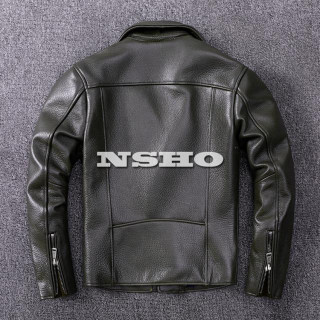 上質革ジャン メンズ　カウハイド　牛革　 1.5mm  UKスタイル ダブルライダース レザージャケット  ロンジャン