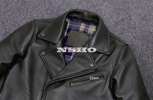 上質革ジャン メンズ　カウハイド　牛革　 1.5mm  UKスタイル ダブルライダース レザージャケット  ロンジャン