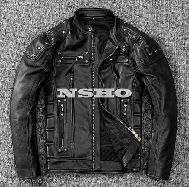 上質革ジャン メンズ　カウハイド 牛革　スタンダードスタイル シングルライダース　レザージャケット