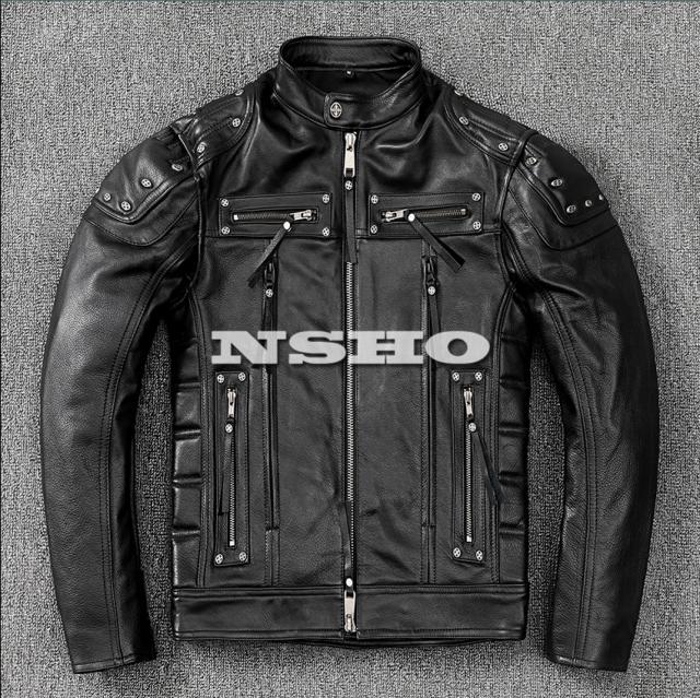 美品　ライダースジャケット　シングル　カウハイド　38 上質革ジャン メンズ カウハイド 牛革 スタンダードスタイル シングル