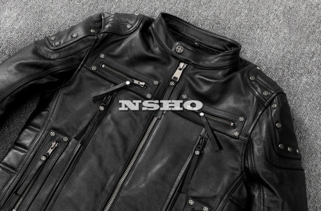 美品　ライダースジャケット　シングル　カウハイド　38 上質革ジャン メンズ カウハイド 牛革 スタンダードスタイル シングル