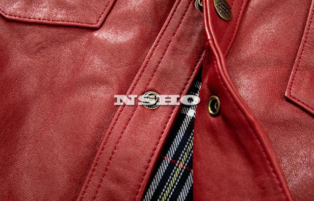 上質革ジャン メンズ シープスキン 羊革 レア色 シャツタイプ シングル