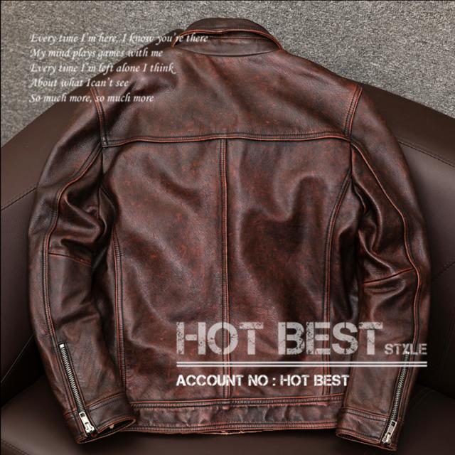 上質 メンズ レザー ジャケット カウハイド 牛革 ヴィンテージ加工