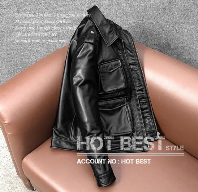 上質 メンズ レザー ジャケット カウハイド 牛革 M65タイプ 復刻40年代