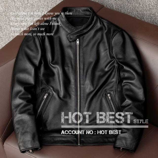 上質　メンズ　レザー　ジャケット　カウハイド　牛革　ミニマムスタイル シングルライダース