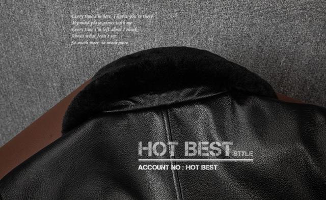 上質 メンズ レザー ジャケット カウハイド 牛革 ムートン 羊毛 復刻