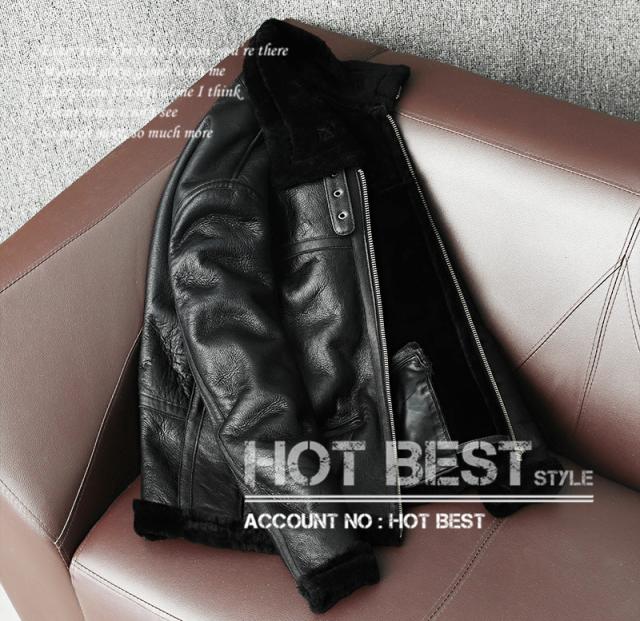 上質 メンズ レザー ジャケット 復刻 30年代 USAF TYPE B-3 ムートン