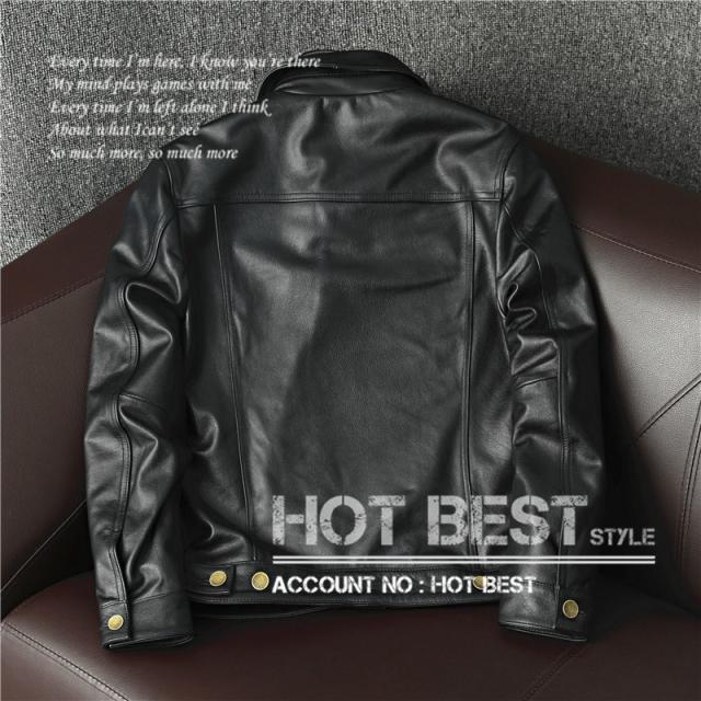 上質 メンズ レザー ジャケット カウハイド 牛革 復刻 50年代 サード