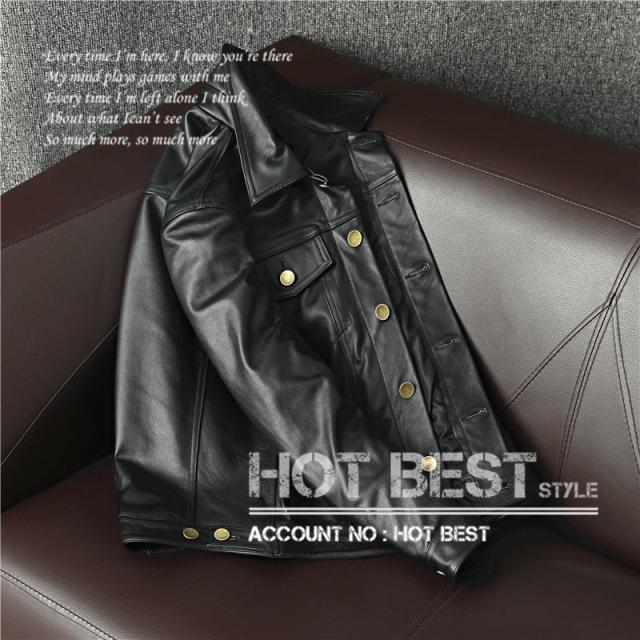 上質 メンズ レザー ジャケット カウハイド 牛革 復刻 50年代 サード