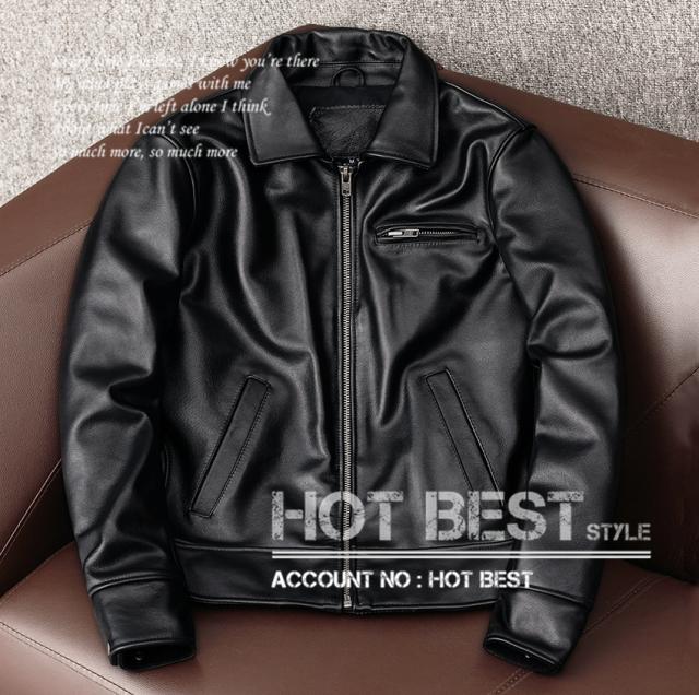 上質　メンズ　レザー　ジャケット　カウハイド　牛革 スタンダードスタイル ミニマムスタイル シングルライダース