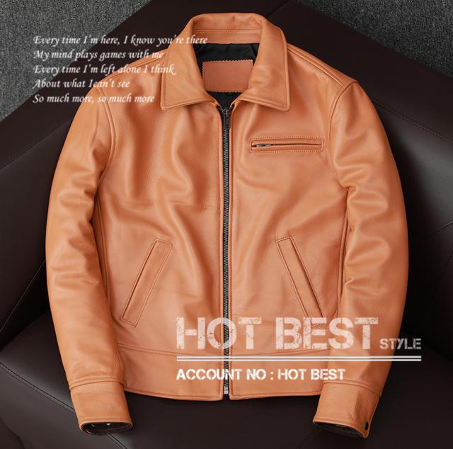 上質　メンズ　レザー　ジャケット　カウハイド　牛革　レア色　復刻30年代スタイル シングルライダース レザージャケット　オイルレザー