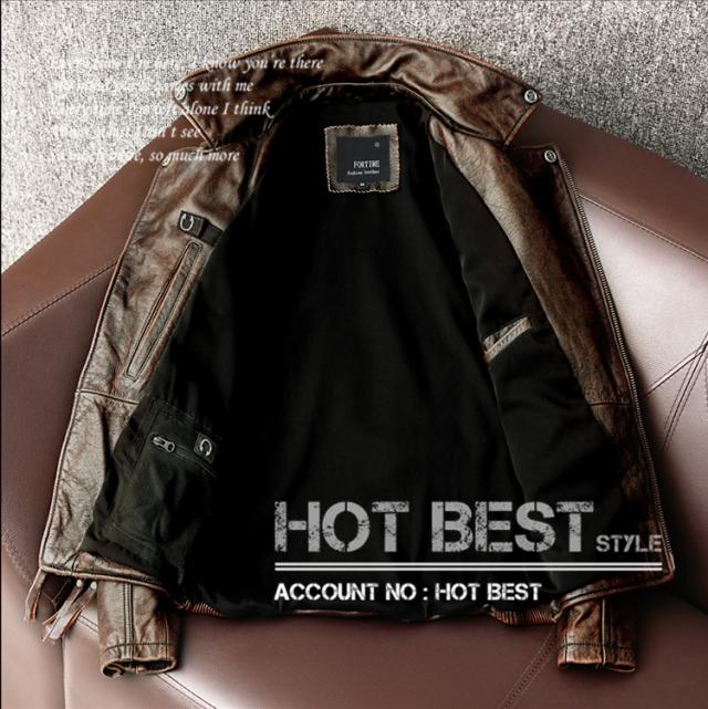 上質 メンズ レザー ジャケット カウハイド 牛革 復刻30年代スタイル D