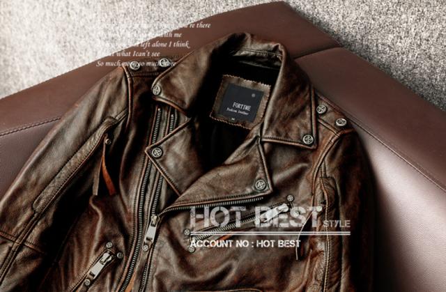 上質 メンズ レザー ジャケット カウハイド 牛革 復刻30年代スタイル D