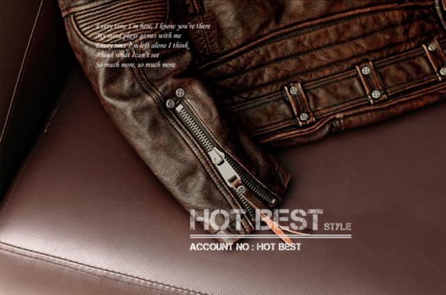 上質 メンズ レザー ジャケット カウハイド 牛革 復刻30年代スタイル D