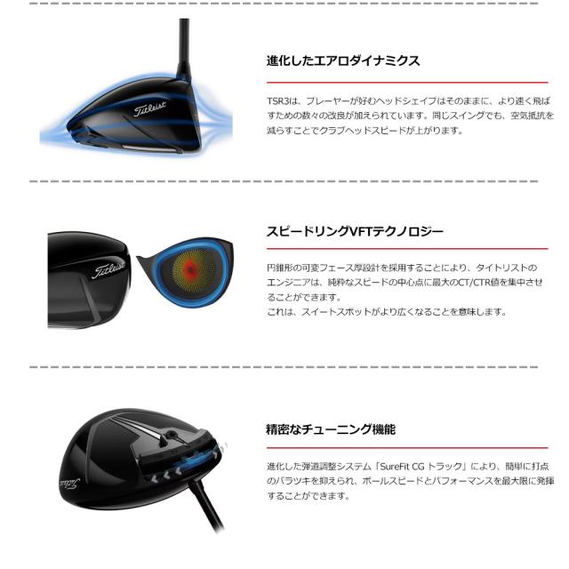 タイトリスト TSR3 ドライバー 460cc メンズ 右用 TENSEI AV BLUE 55 S ヘッドカバー付属 トルクレンチ付属 SureFit 日本正規品【2023年の通販は