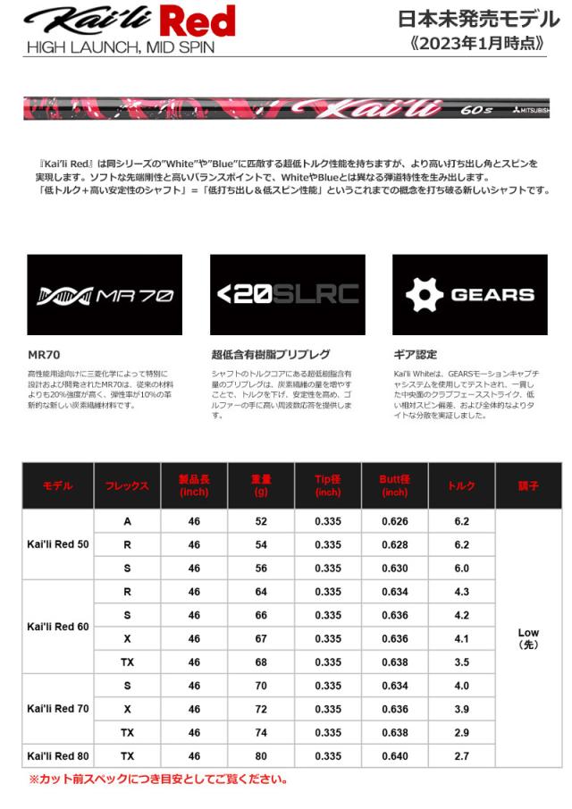ピン PING スリーブ付きシャフト USA三菱 Kaili Red （2023 ） カイリレッド ゴルフ シャフト_1