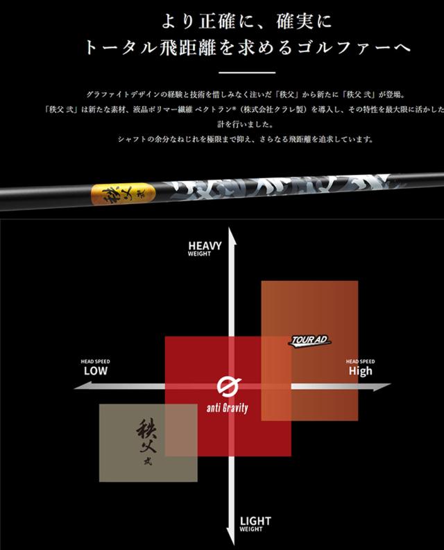 秩父 弐 For WOOD カーボンシャフト単品 GRAPHITE DESIGN ゴルフシャフト 先調子 47inch 日本正規品 秩父 弐 For WOOD カーボンシャフト単品 GRAPHITE DESIGN ゴルフ