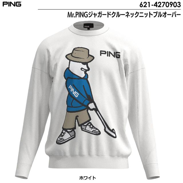 ウェア ピン PING Mr.PINGジャガードクルーネックニットプルオーバー