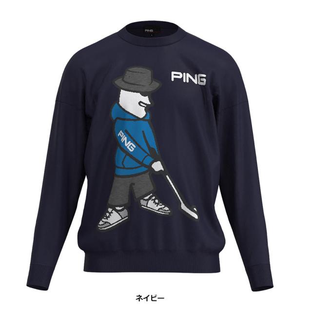 ウェア ピン PING Mr.PINGジャガードクルーネックニットプルオーバー