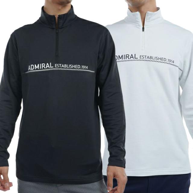 アドミラル Admiral Golf 裏起毛 ロングスリーブハーフジップシャツ ADMA467 メンズ ゴルフウェア 2024秋冬モデル 日本正規品