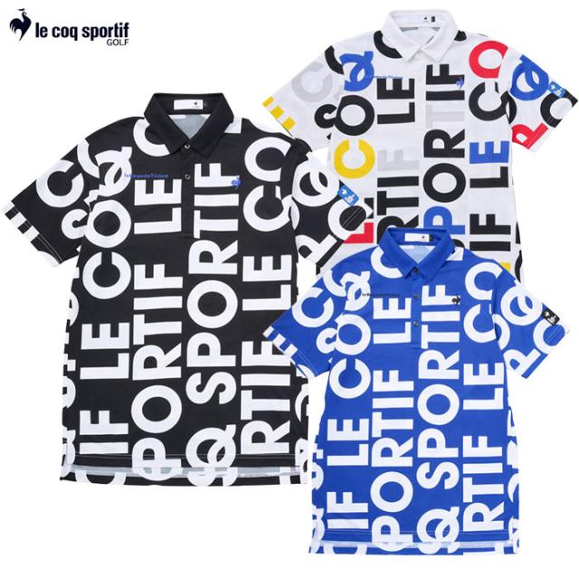 ルコックスポルティフ マルチカラーロゴ柄半袖シャツ LG5SHS05M メンズ ゴルフウェア ゴルフ le coq sportif golf 2025春夏モデル 日本正規品