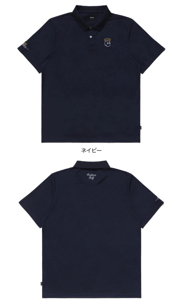 マルボンゴルフ MALBON GOLF シャツ ポロシャツ ネイビー マルボン