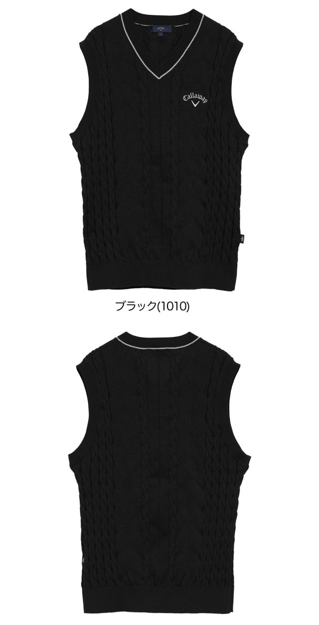 キャロウェイ Vネックケーブルニットベスト C25219100 メンズ Callaway ゴルフウェア 2025秋冬モデル 日本正規品_1