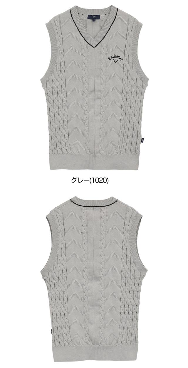 キャロウェイ Vネックケーブルニットベスト C25219100 メンズ Callaway ゴルフウェア 2025秋冬モデル 日本正規品_3