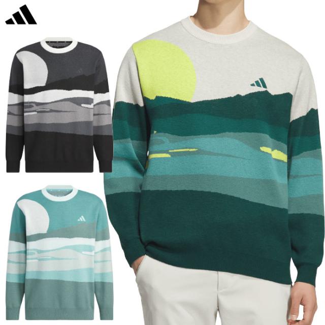 アディダス グラフィック クルーネックセーター JVU98 メンズ ゴルフウェア ゴルフ 2025秋冬モデル adidas 日本正規品