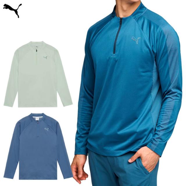 プーマ メンズ ゴルフ シャドウキャット ジップ モックネック 長袖 シャツ 635752 ゴルフウェア 2025秋冬モデル PUMA 日本正規品