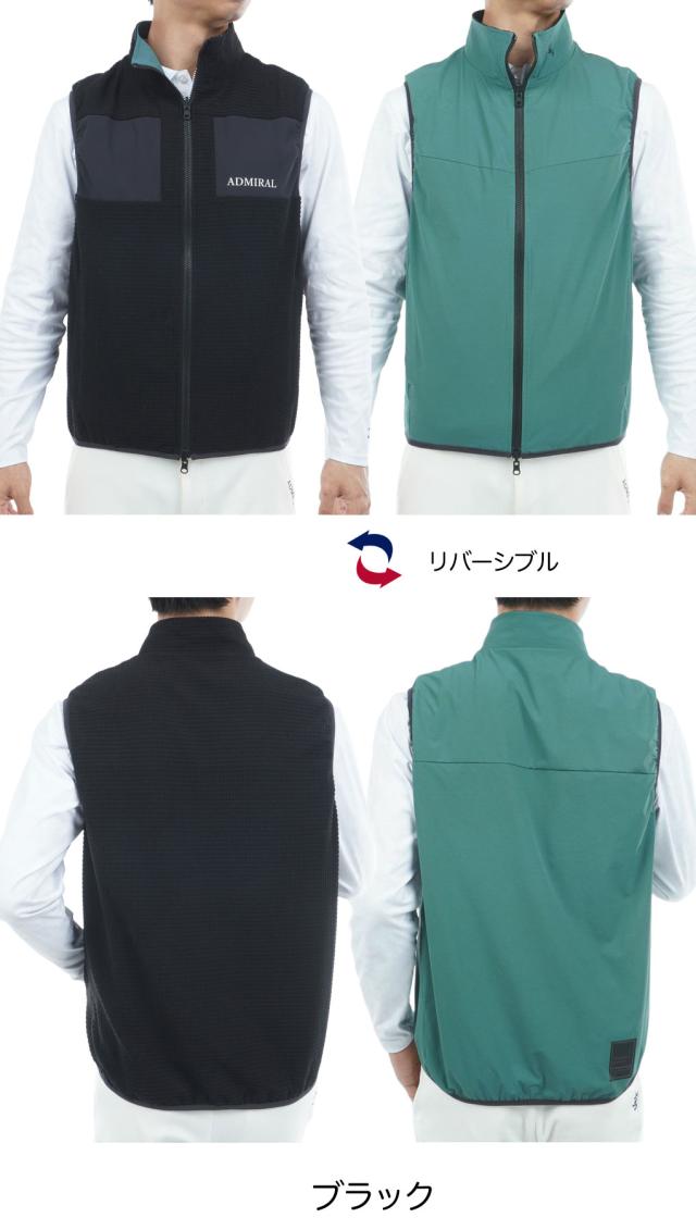 Admiral GOLF メンズ リバーシブルベスト L（大きめ）秋冬 アドミラル Admiral Golf メンズ リバーシブル ボアベスト ADMA578